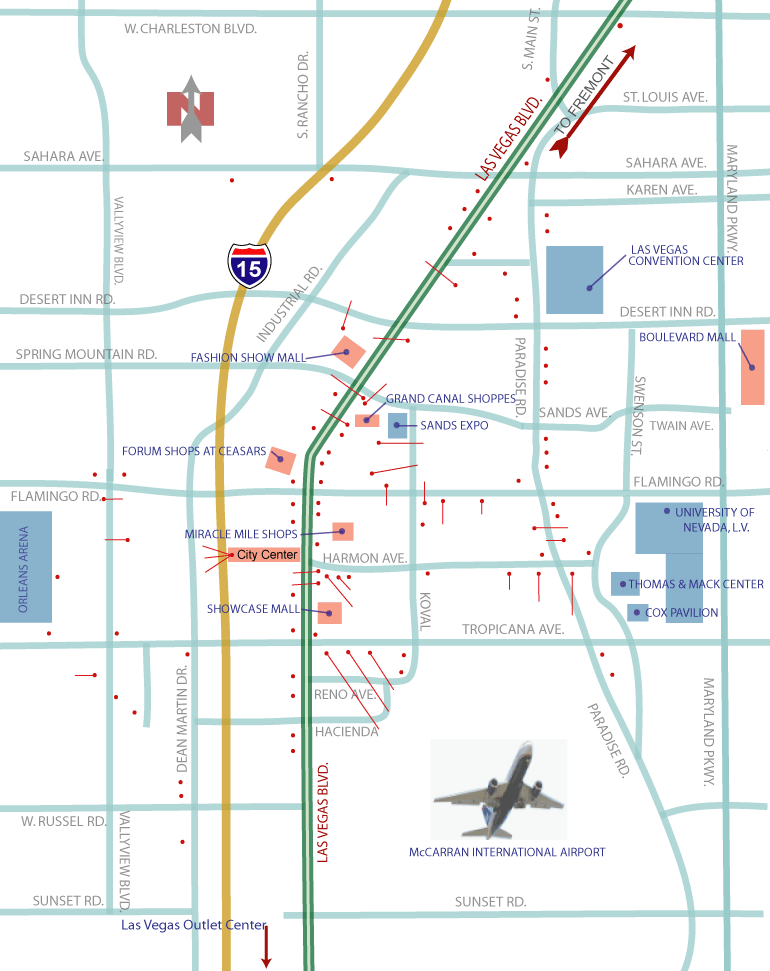 vegas strip map. Las Vegas Loss Vegas